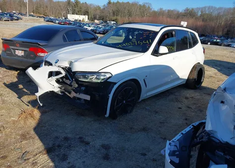 2022 BMW X3 xDrive30I z USA, uszkodzony, nr VIN 5UX53DP07N9K37239